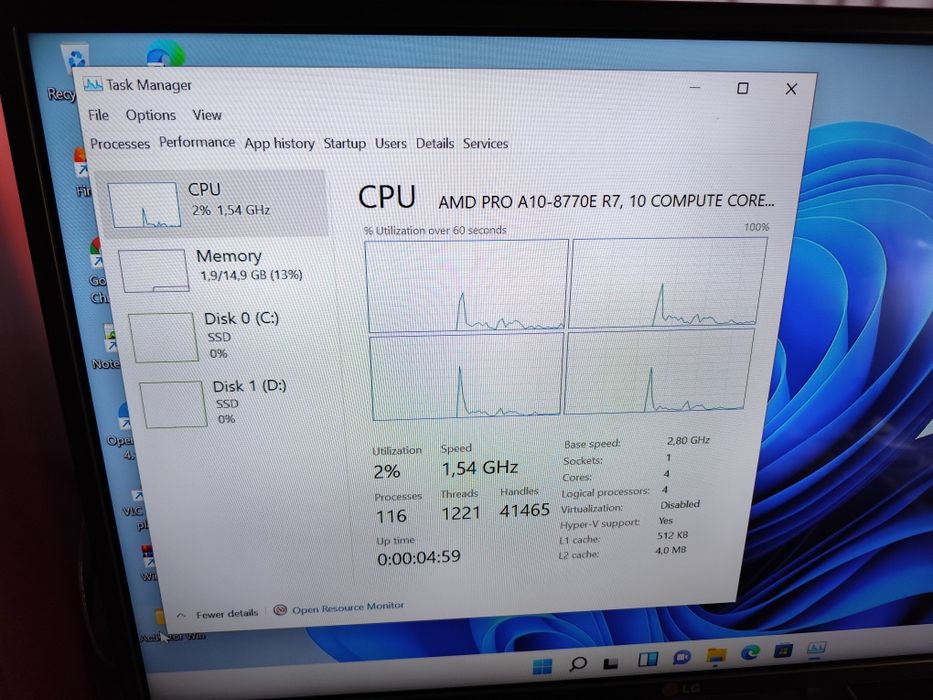 Unitate pc intel I5 8gb ram ddr3, elitedesk 705 G3