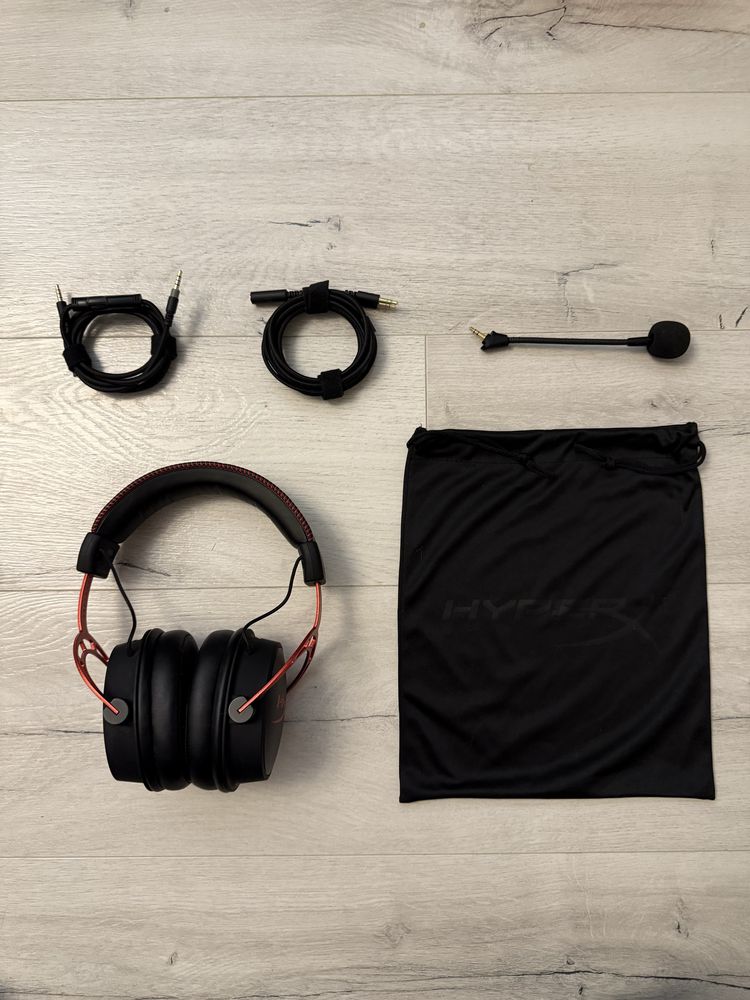 Игровые наушники HyperX Cloud Alpha Red полноразмерные с микрофоном