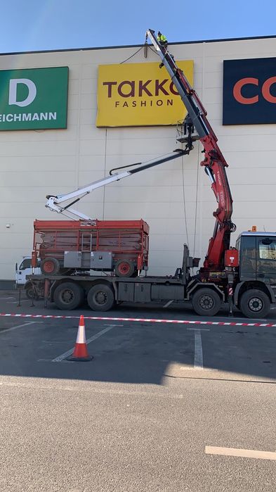 Autocamion cu macara 20t si 8m podea