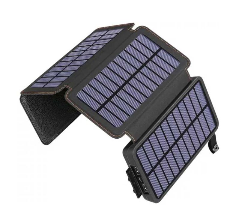 Baterie Externa Pliabila 20000mAh cu 4 Panouri Solare, Incarcare USB