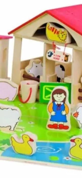 Ferma din lemn,cu diverse accesorii