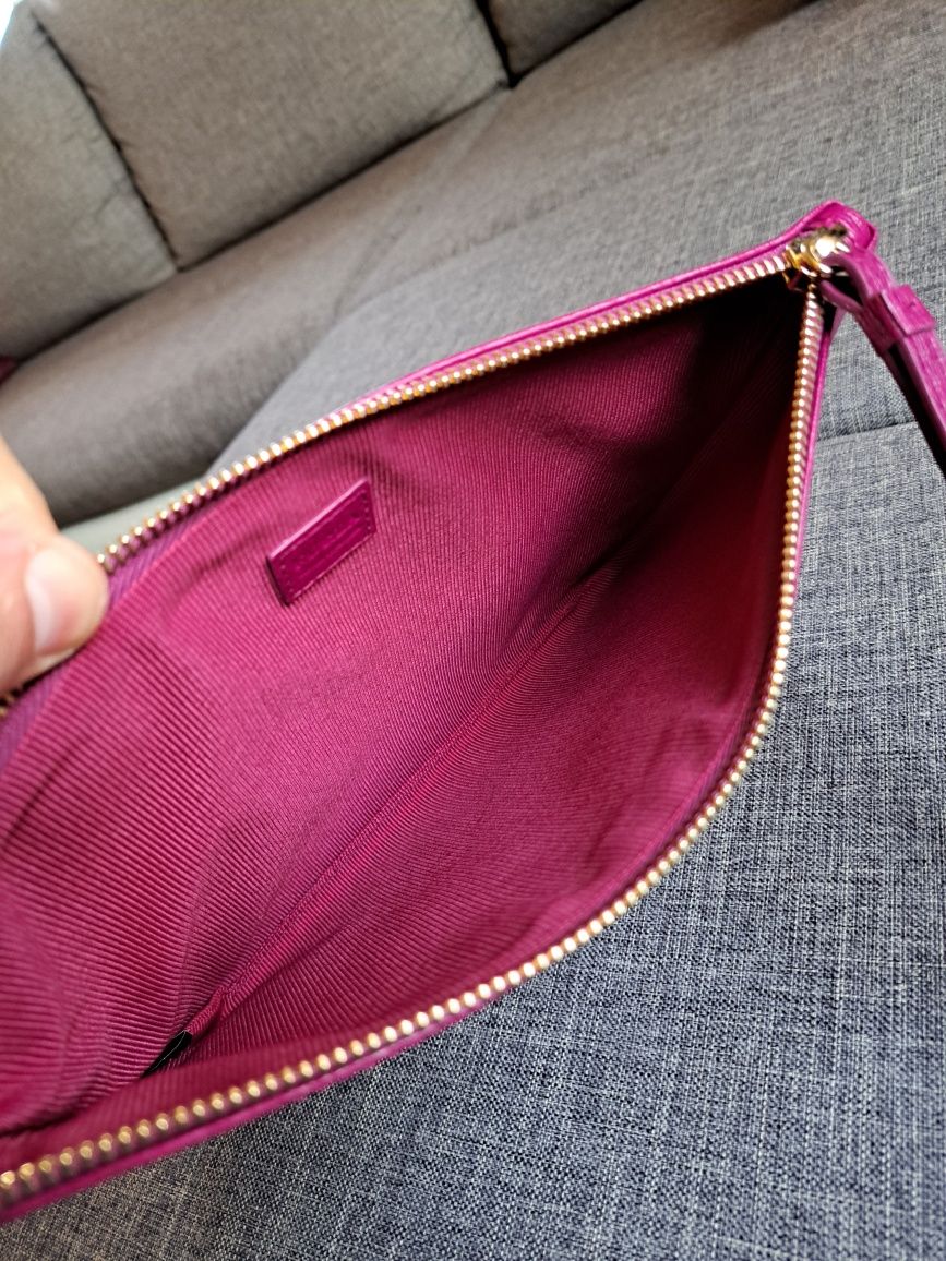 Poșetă geantă/plic FURLA, portofel piele. Roz și gri