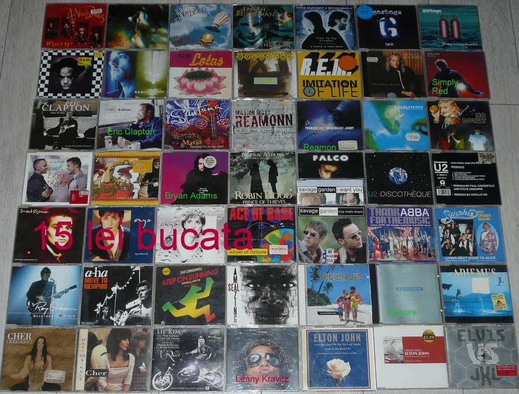 CD single Roxette,DJ Bobo,U2,Abba,REM,Smokie,Elvis,Elton John