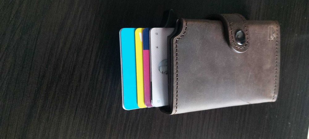 Portofel Slim BEWMER - Card Holder RFID, anti-clonare, buzunar monede
