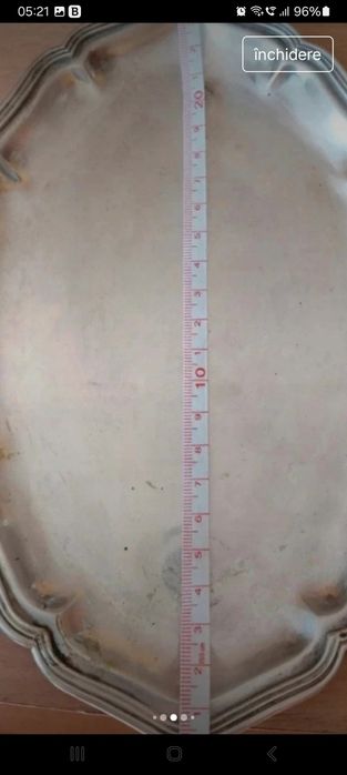 Fructieră argint masiv, tavă, platou