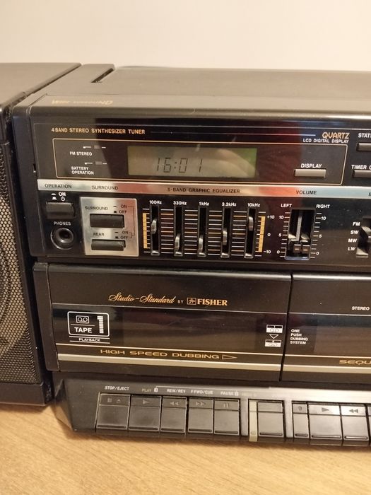 Fisher dublu casetofon radio auxiliar