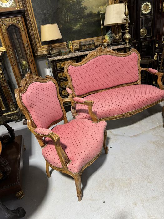 Canapea rococo cu doua fotolii