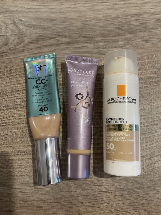 Три CC/BB крема/ фон дьо тена It cosmetics, La Roche-Posay, Zoya