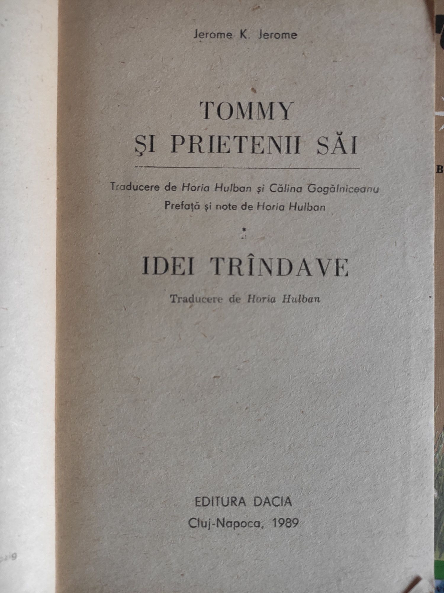 Carte veche Tommy si prietenii sai de Jerome K. Jerome