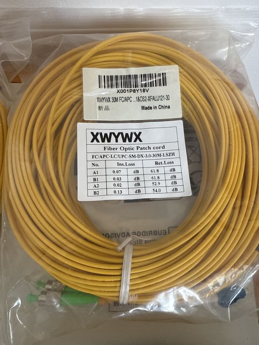 Cablu Patch Fibra Optica 30m XWYWX SM SX/DX LSZH 3.0mm / SC ST LC FC