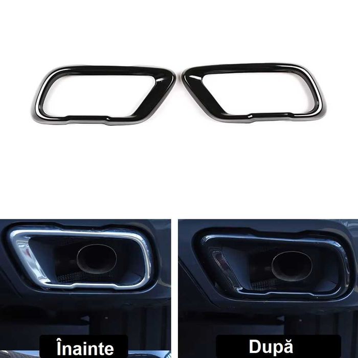 Ornament Metalic Toba Esapament Negru Glossy Bmw X5 X6 X7 G05 G06 G07