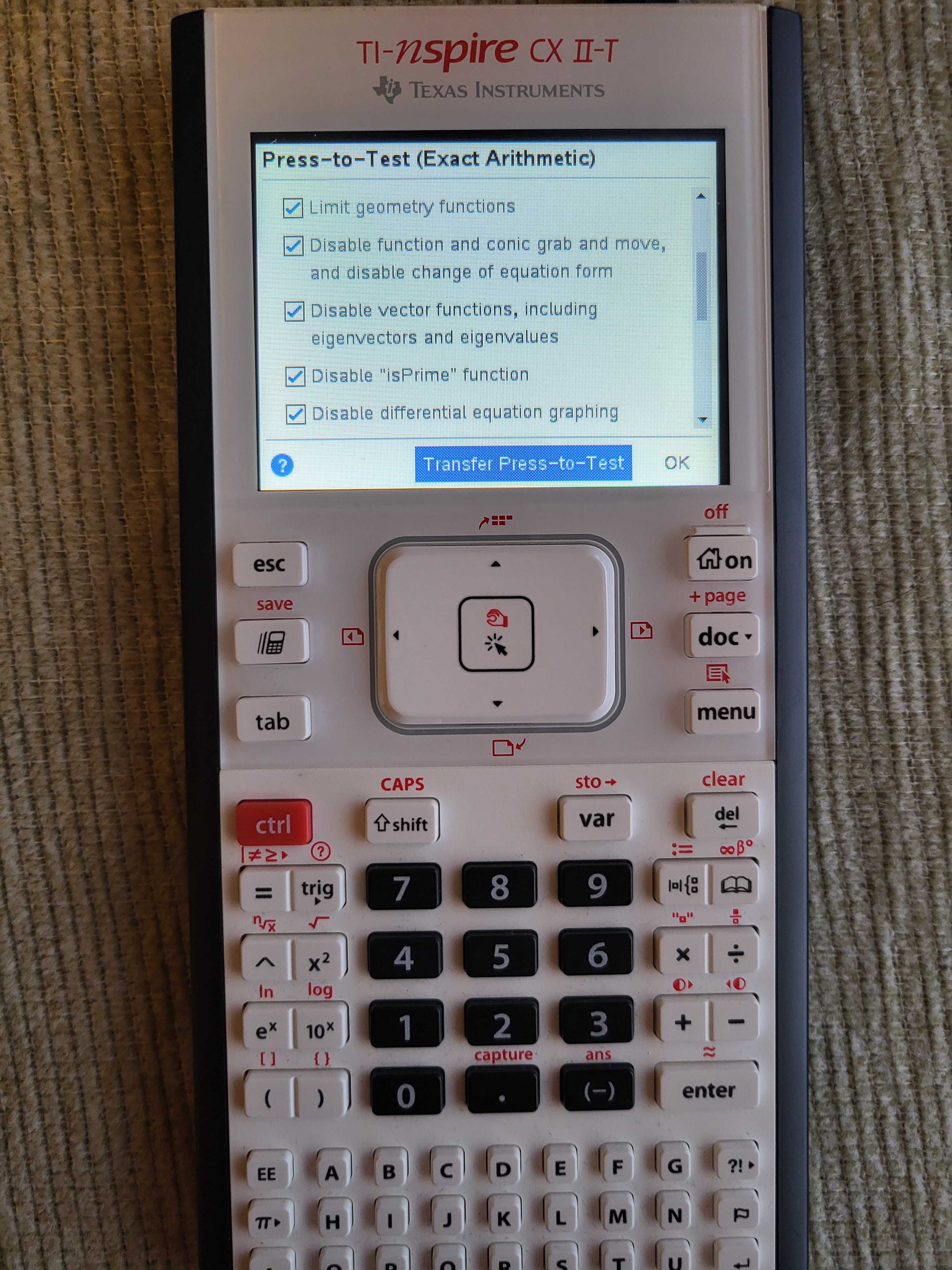 Calculator Texas Instruments TI-Nspire™ CX II-T graphing calculator