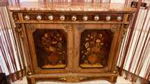 Comoda Napoleon al III-lea Blat Marmura Bronz Portelan Lemn Intarsii