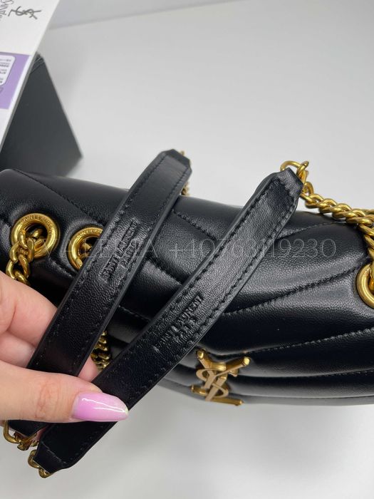 Geanta S3nt L4re4T - Loulou Mediu Negru lant auriu