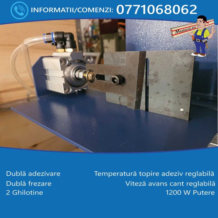 Masina de aplicat cant ABS cu dubla adezivare, frezare, taiere capete