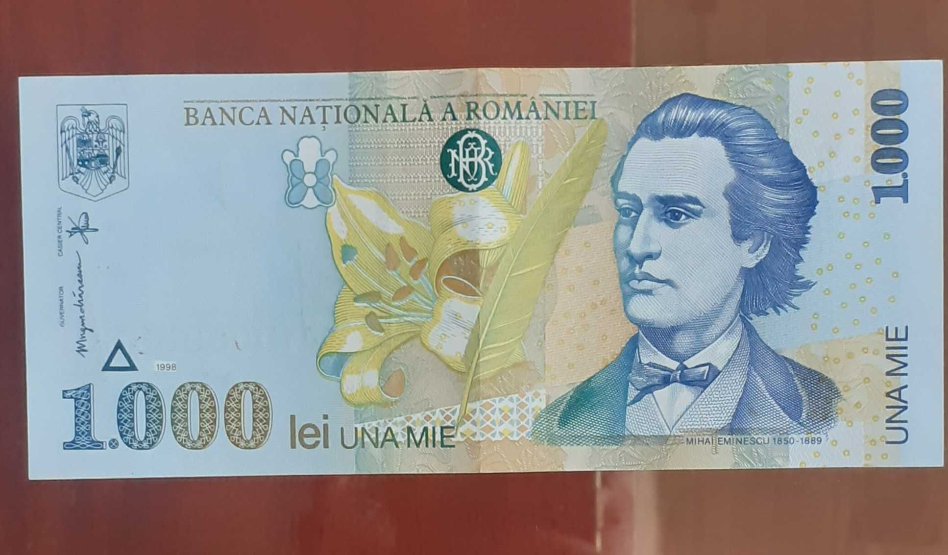 Vand bancnota Noua 1000 lei Mihai Eminescu an 1998