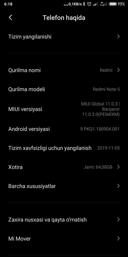 Redmi note 5 holati yaxshi