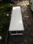 Vând bancă din aluminiu de exterior,piscine, cabinete medicale