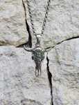 Pandantiv Skull Bull argint 925 (4g) cu lanț inox