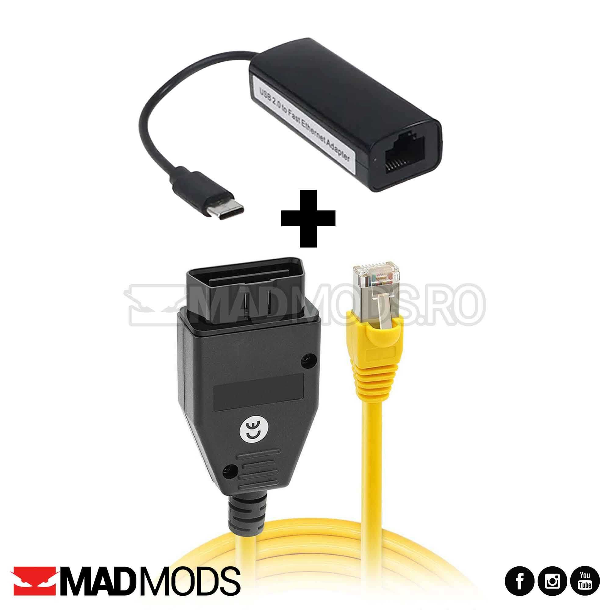 Cablu Diagnoza ENET OBD 2, BMW seriile Fxx, Gxx, I, Mini 2008-2023