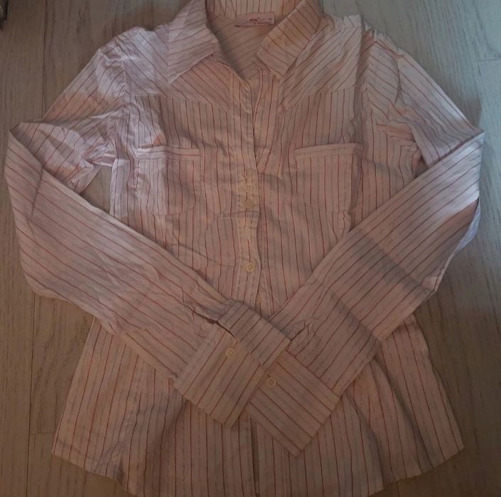 Camasa in dungi roz-alb