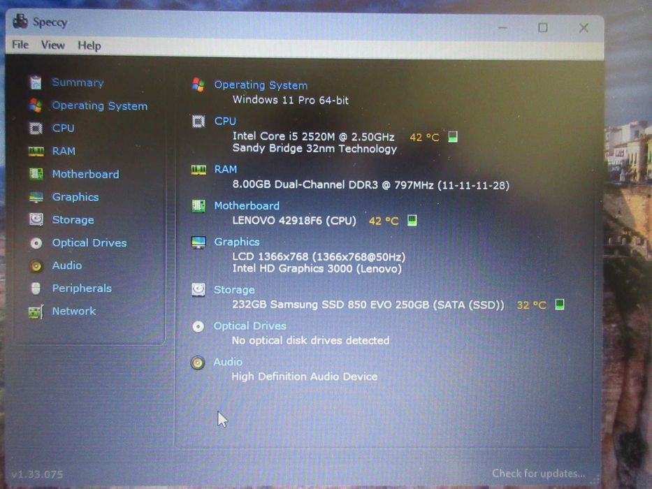 Lenovo Thinkpad X220,i5-2520M,8GB RAM,250GB SSD