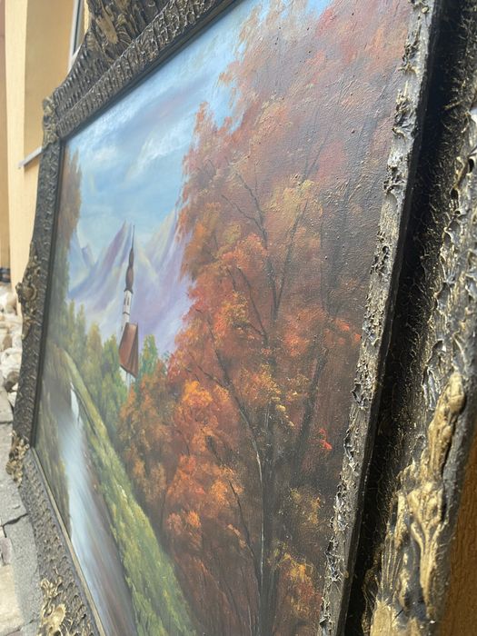 Vand tablou peisaj toamna cu rau