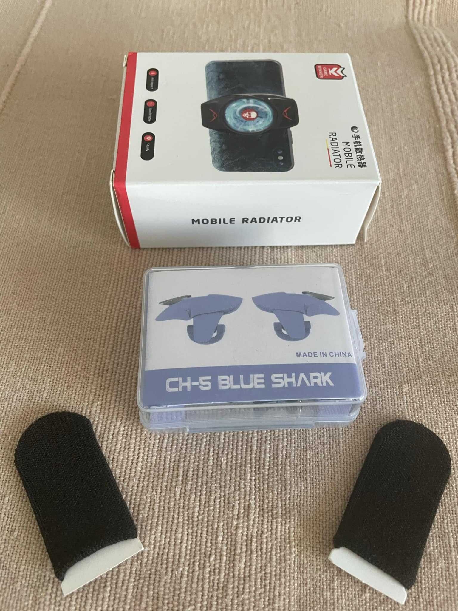 Pachet SHARK Cooler + triggere/butoane + degetare gaming telefon NOU