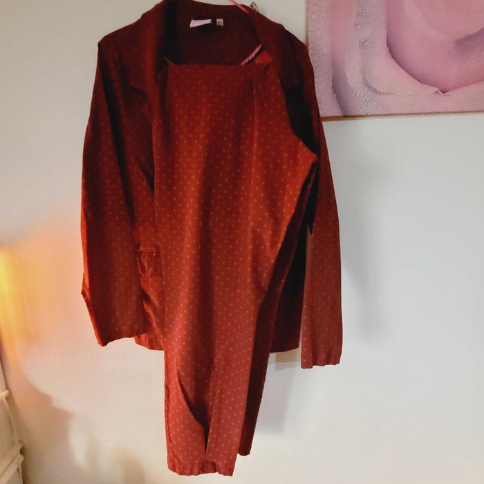 Costum Dama VERO MODA Junarose Coll. Bumbac Roșu/Vișiniu/Bord. Nou 44