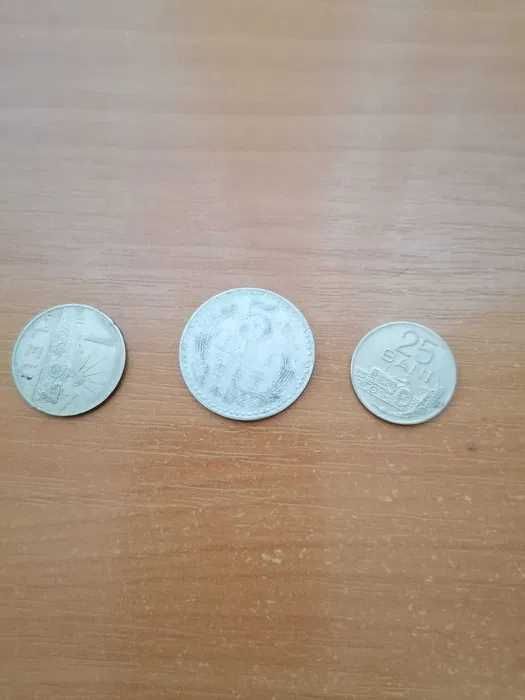 monezi vechi 5 lei,0,25 bani si 1leu