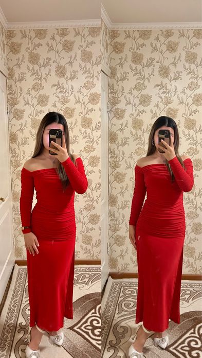 Красные вечернее платье