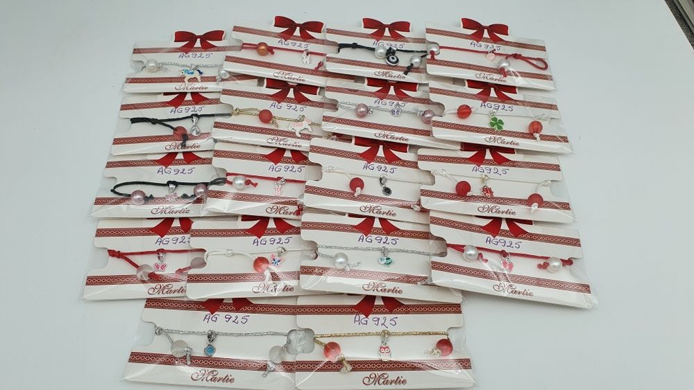 Brățară cu șnur și pandantiv argint