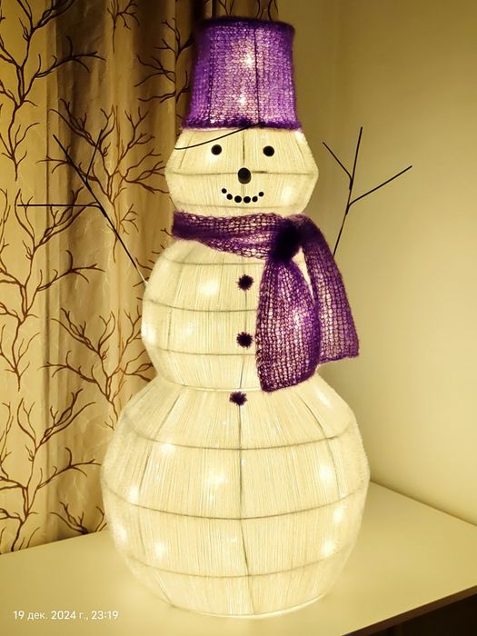 Украшение для улицы:Снеговик,Олень,Сани, ручная работа.