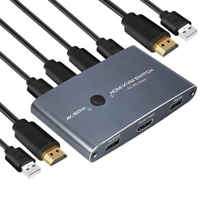 НОВ! 2-Port 4K KVM превключвател – HDMI USB Switch за 2 компютъра