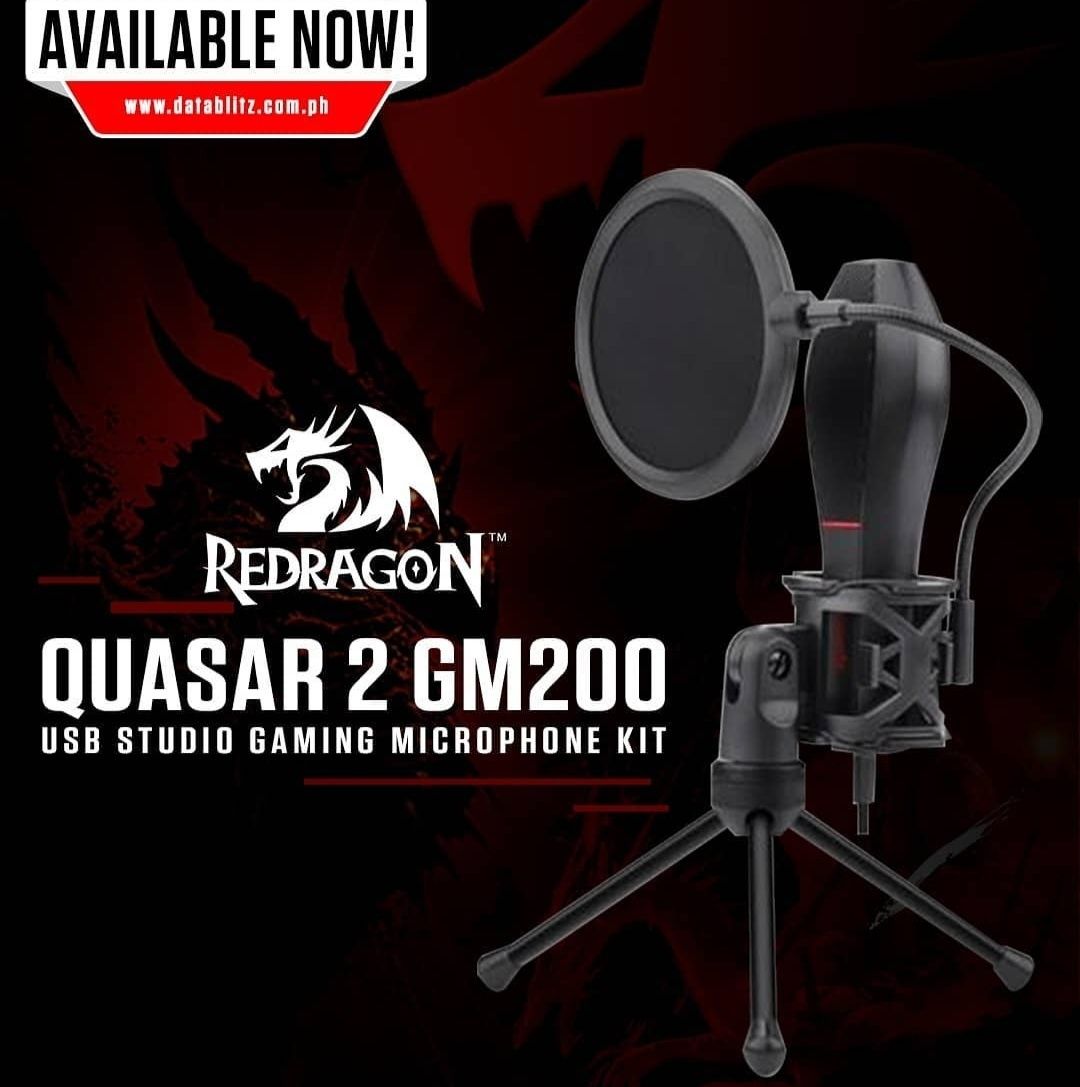 Топ! Redragon QUASAR 2 GM200 USB Микрофон+Поп Фильтр