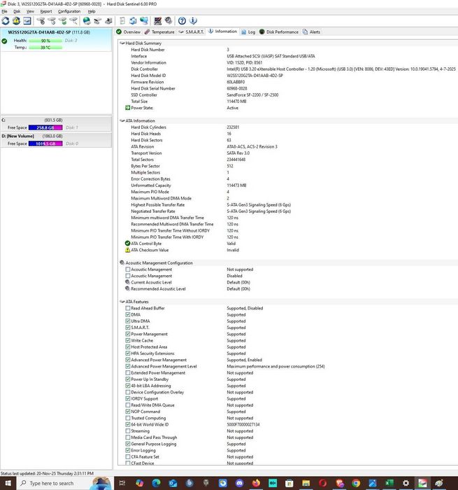 Solid-State Drive (SSD) WINTEC 120GB 2.5" SATA W2SS120G2TA-PA1AAB-4D2