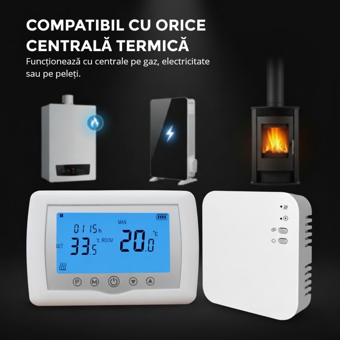 Termostat inteligent pentru centrala termica, Ambient Wi-Fi