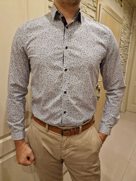 Мъжка риза с дълъг ръкав, Slim Fit