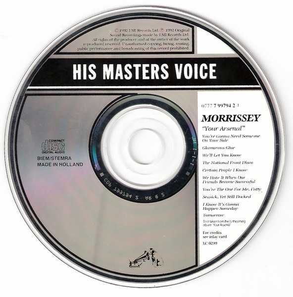 CD Morrissey (from The Smiths) - Your Arsenal 1992