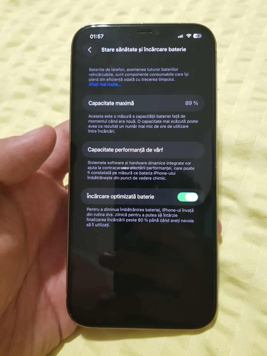 Vand iphone 12 pro max ca nou gold