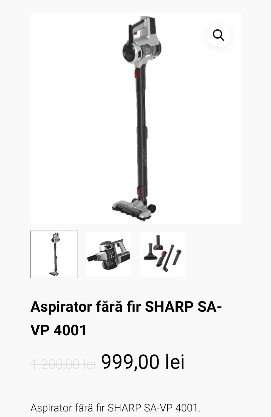 Aspirator fără fir SHARP