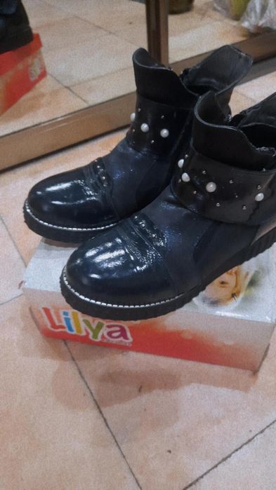 Кожанные  сапожки (весна/осень) Турция