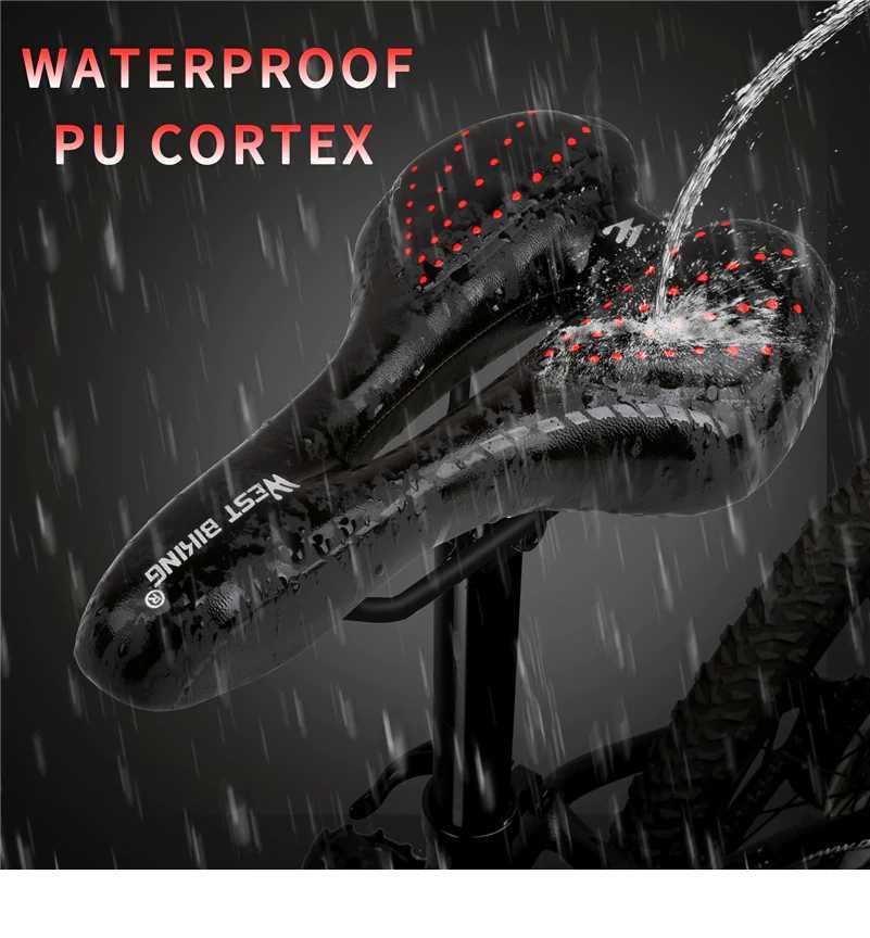 Sa sea confortabila cu gel moale amortizare soc bicicleta waterproof