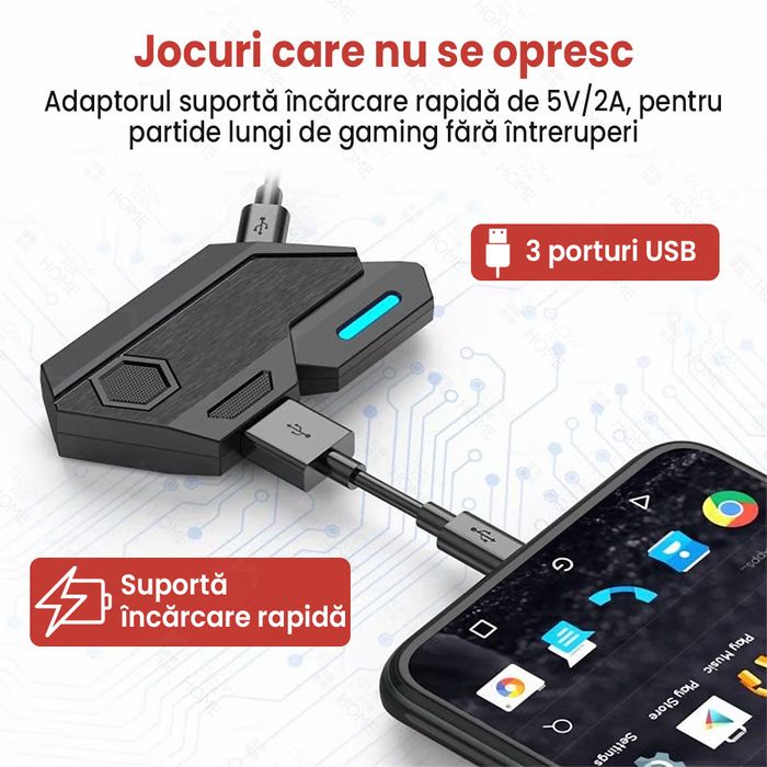 Set gaming cu tastatura iluminata gaming 39 taste one hand si mouse