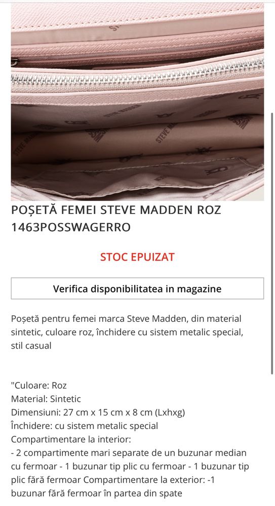 Geanta poseta originala Steve Madden