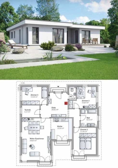 Kit casa din panouri sandwich proiect