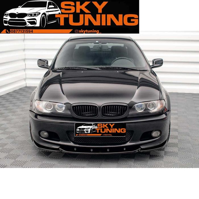 Bmw e46 coupe преден лип спойлер м тех Бмв е46 купе добавка броня