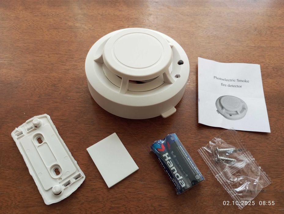 Пожарный дымовой датчик, беспроводной, с батарейкой 2*1.5V AA