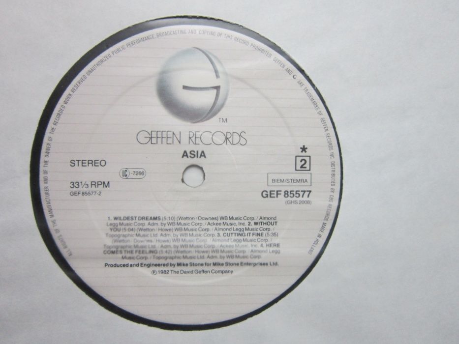 vinil rar Asia -prog rock, symphonic rock made in UK 1982