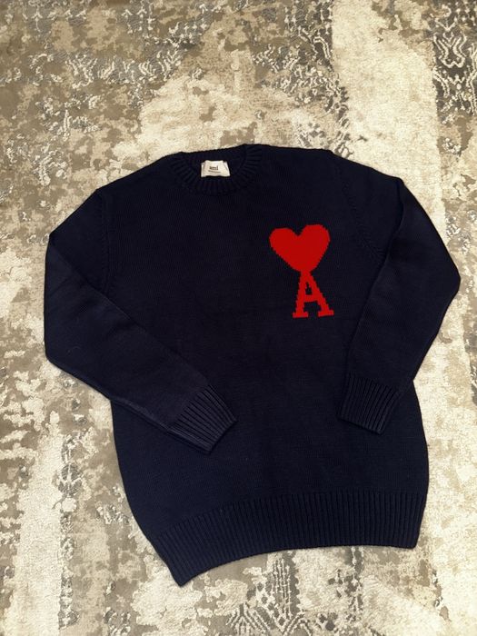 Hanorac de lana Ami - L ( albastru închis)